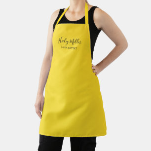 Modern Minimalist Yellow Personalized Apron