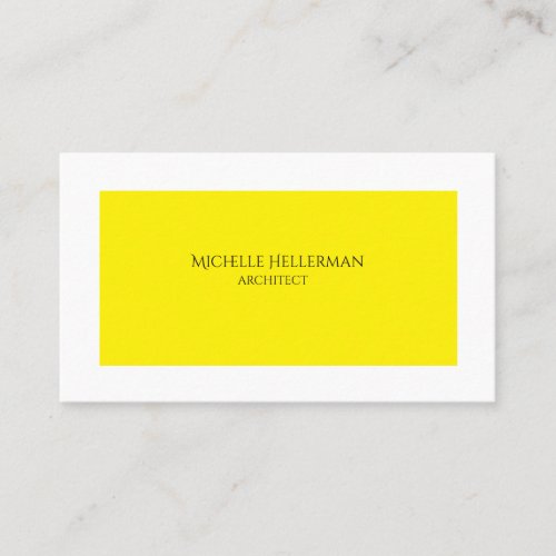 Modern Minimalist Yellow Professional Business Car Card