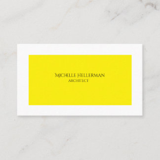 Modern Minimalist Yellow Professional Business Card