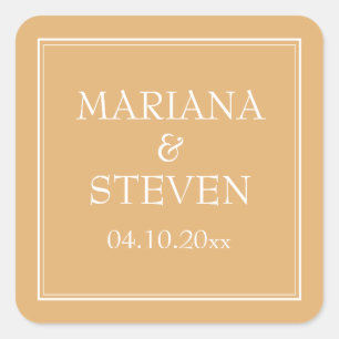Modern Minimalist Yellow Square Sticker