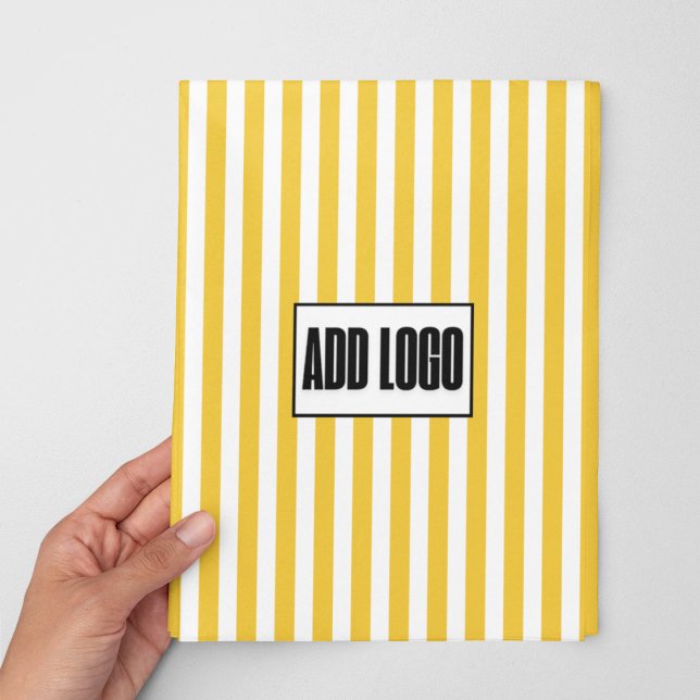 Modern Minimalist Yellow Stripes Business Logo Wrapping Paper Sheets (Creator Uploaded)