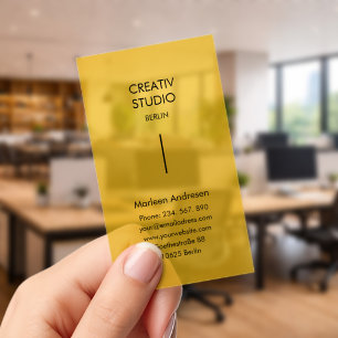 Modern Minimalist Yellow Transparent Clear Business Cards
