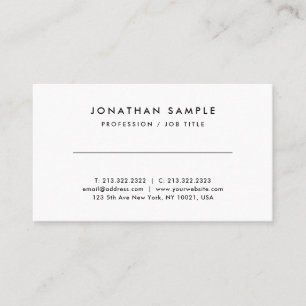 Modern Minimalist Your Custom Text Template Business Card