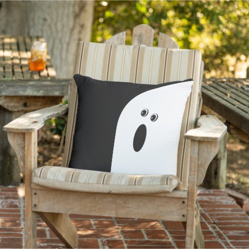 Modern Minimalistic Abstract Ghost Halloween  Lumb Outdoor Pillow