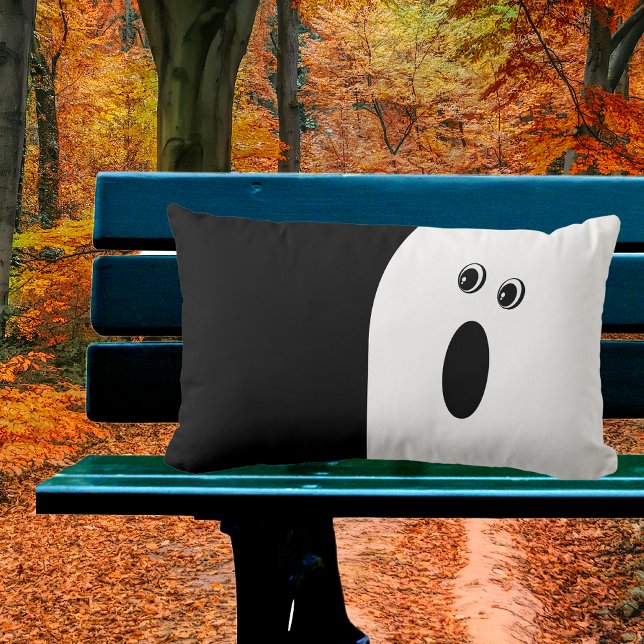 Modern Minimalistic Abstract Ghost Halloween  Lumbar Pillow (Creator Uploaded)