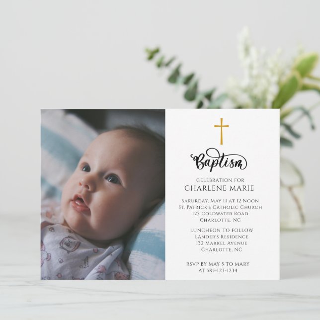 Modern Minimalistic Baby Shower Invitation (Standing Front)