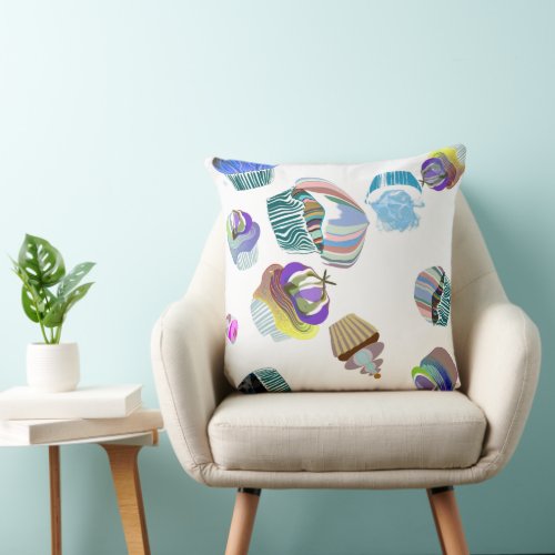 Modern minimalistic bakers blue teal green cupcake throw pillow