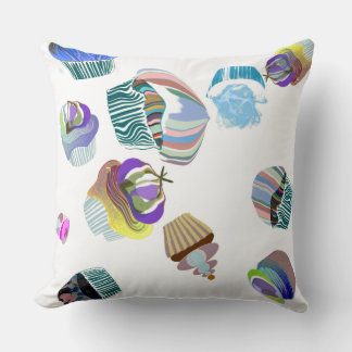 Modern minimalistic bakers blue teal green cupcake throw pillow