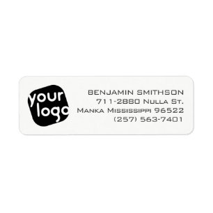 Modern Minimalistic Black and White Return Address Label