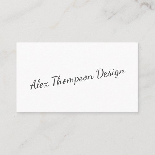 Modern Minimalistic Black and White Script Business Card