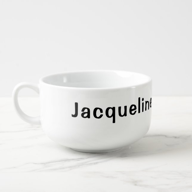 Modern Minimalistic Black and White Soup Mug  (Right)