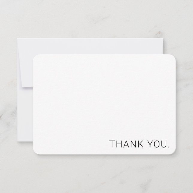 Modern Minimalistic Black and White Thank You Card (Front)