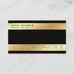 Modern Minimalistic Black Gold Stylish Plain Business Card