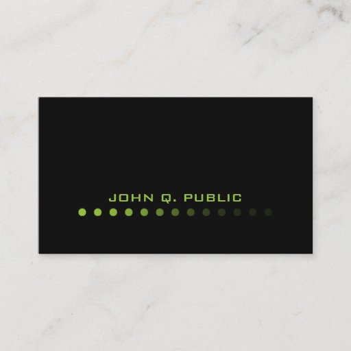 Customizable Modern Minimalistic Black/Lime Green Business Card