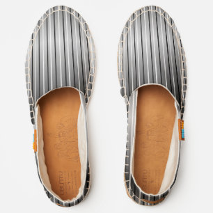Modern Minimalistic Black White Gradient Striped Espadrilles
