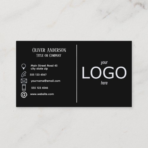 Modern minimalistic black  white logo  business c business card