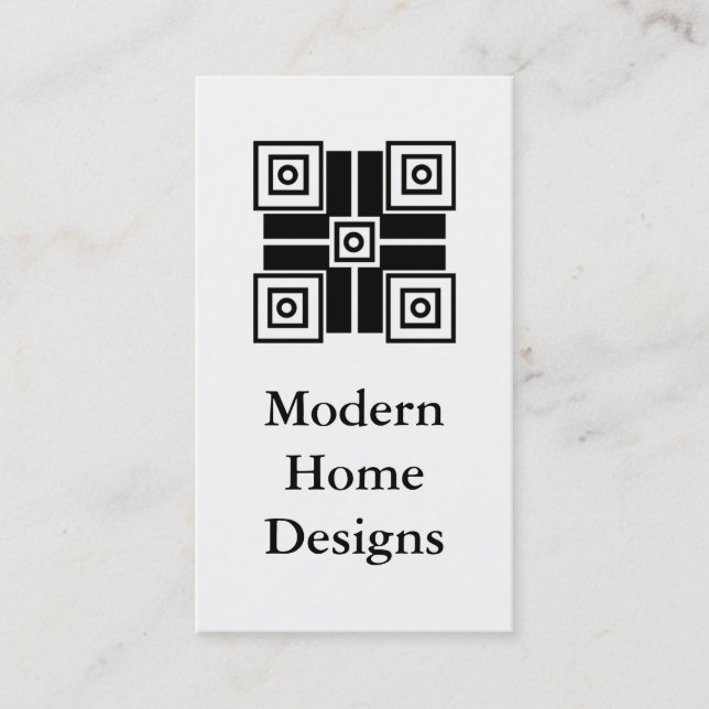 Modern Minimalistic Business Card, Black Card (Front)