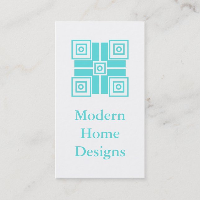 Modern Minimalistic Business Card, Turquoise Card (Front)