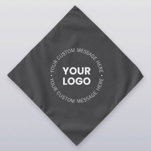 Modern Minimalistic Company Logo/any Image   Gray  Bandana