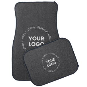 Modern Minimalistic Company Logo/any Image Gray Car Floor Mat