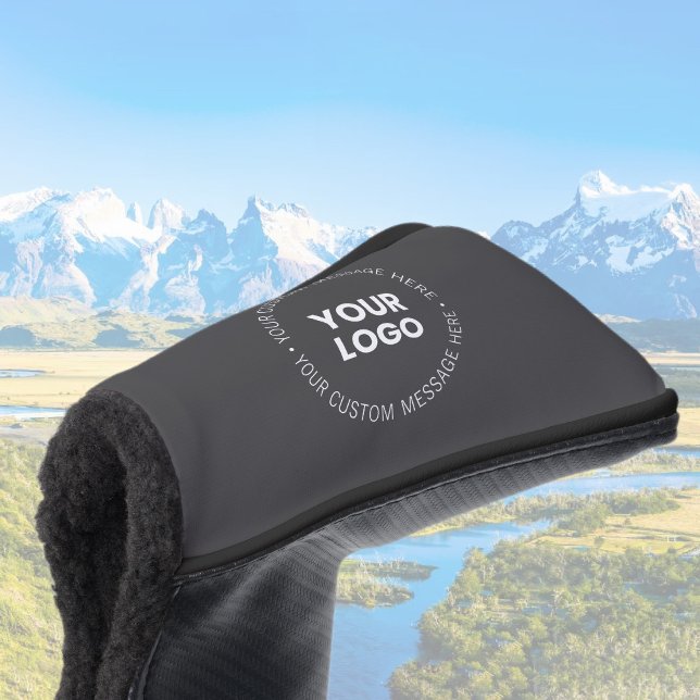 Modern Minimalistic Company Logo/any Image | Gray  Golf Head Cover (Creator Uploaded)