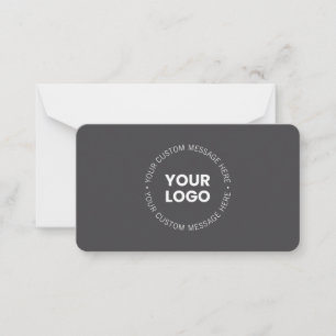 Modern Minimalistic Company Logo/any Image Gray Note Card