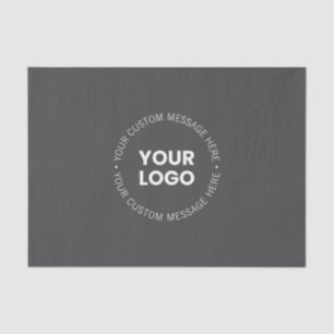 Modern Minimalistic Company Logo/any Image Gray Tissue Paper