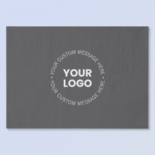 Modern Minimalistic Company Logo/any Image   Gray  Tissue Paper
