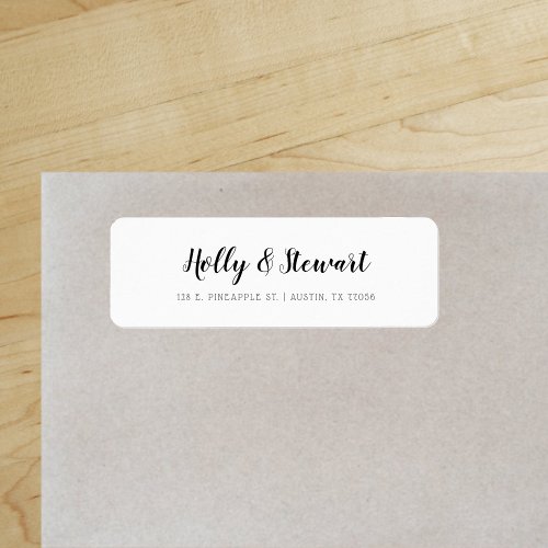 Modern Minimalistic Couple Names Return Address Label