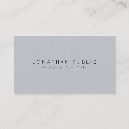 Modern Minimalistic Design Elegant Grey Template Business Card