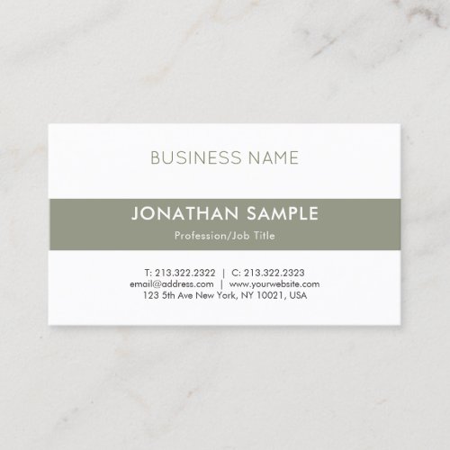 Modern Minimalistic Design Elegant Plain Trendy Business Card