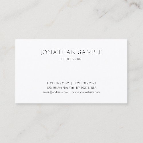 Modern Minimalistic Design Elegant Professional Business Card