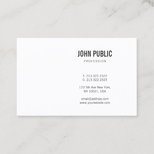Modern Minimalistic Design Elegant Professional Business Card