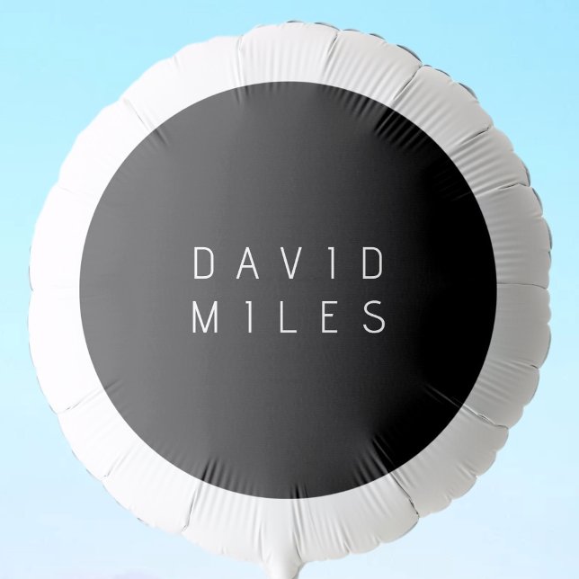 Modern Minimalistic Editable Name | Black & White Balloon (Creator Uploaded)