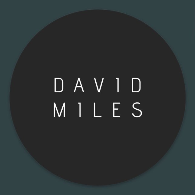 Modern Minimalistic Editable Name | Black & White Classic Round Sticker (Creator Uploaded)