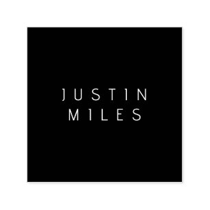 Modern Minimalistic Editable Name Black & White Self-inking Stamp