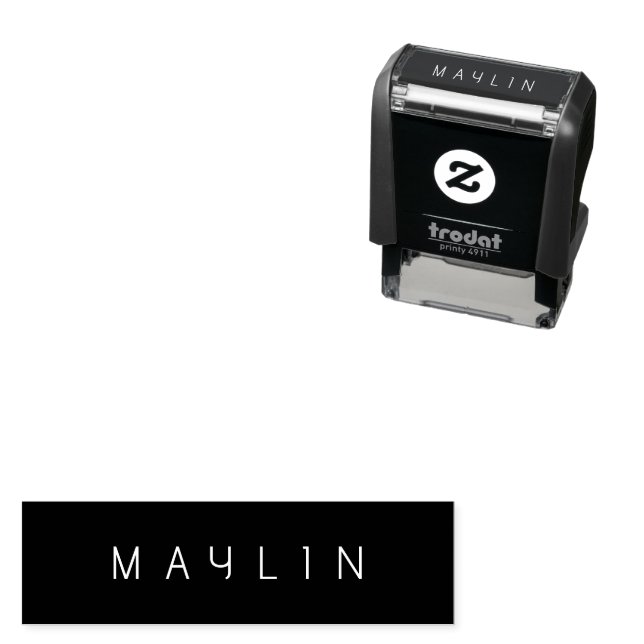 Modern Minimalistic Editable Name | Black & White Self-inking Stamp (In Situ)