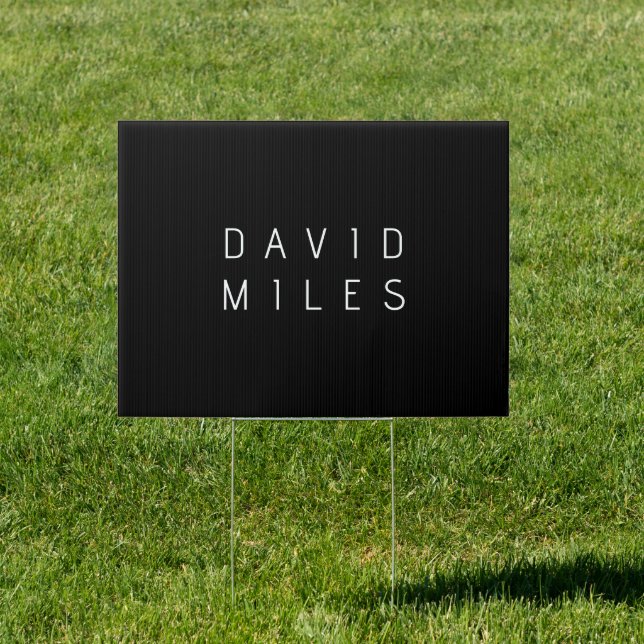 Modern Minimalistic Editable Name | Black & White Sign (Insitu)