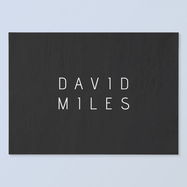 Modern Minimalistic Editable Name | Black & White Tissue Paper (Creator Uploaded)