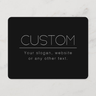 Modern Minimalistic Editable Text   Black & White Enclosure Card