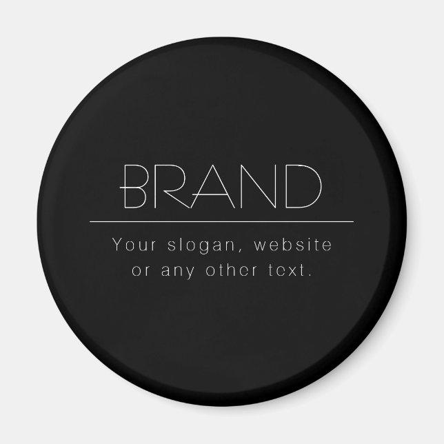 Modern Minimalistic Editable Text | Black & White Magnet (Front)