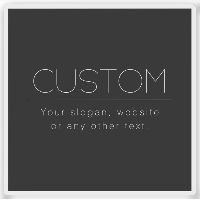 Modern Minimalistic Editable Text | Black & White Sticker (Front)