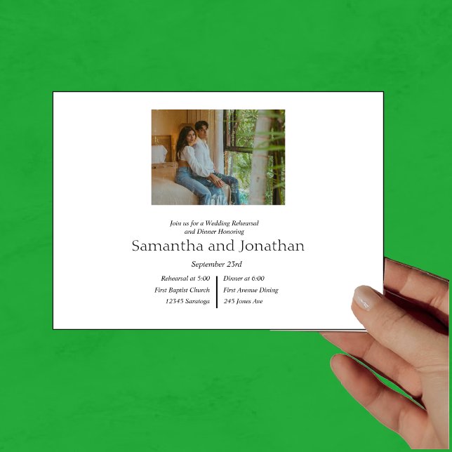 Modern Minimalistic Elegant 4 Photo Rehearsal Invitation (Creator Uploaded)