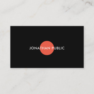 Modern Minimalistic Elegant Black White Red Plain Business Card