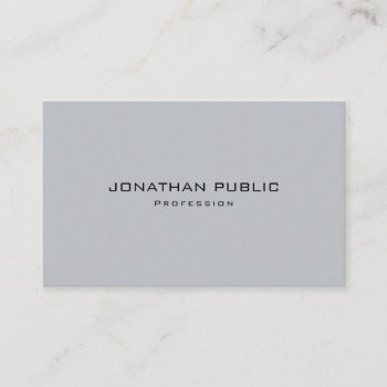 Modern Minimalistic Elegant Grey Creative Plain Business Card by art_grande at Zazzle