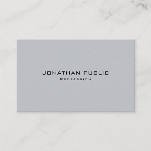 Modern Minimalistic Elegant Grey Creative Plain Business Card
