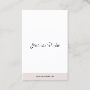 Modern Minimalistic Elegant Hand Script Simple Business Card