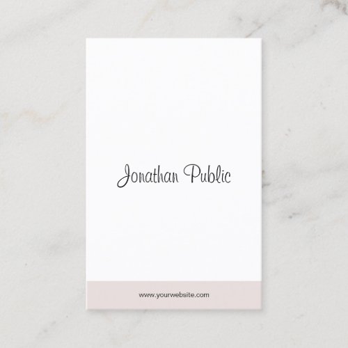 Modern Minimalistic Elegant Hand Script Simple Business Card