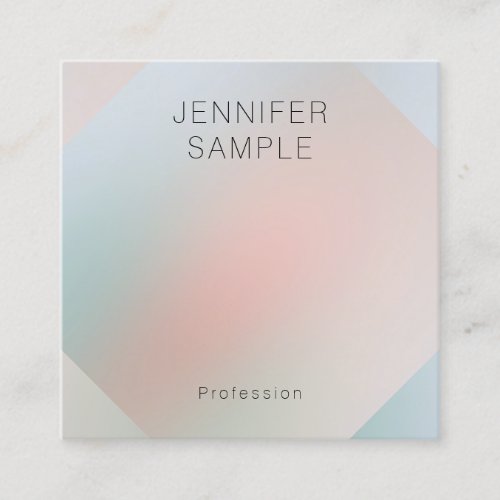 Modern Minimalistic Elegant Pastel Colors Template Square Business Card