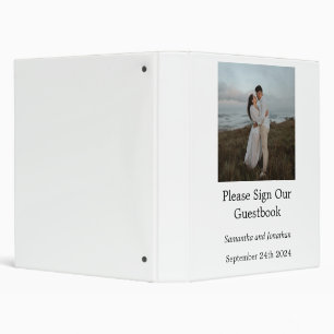 Modern Minimalistic Elegant Photo Guest Book 3 Ring Binder